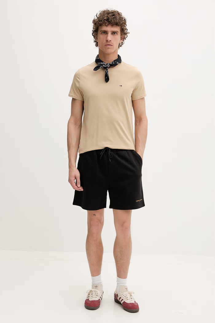 Tommy Jeans tričko pánske bavlnené DM0DM04411 béžová AA00
