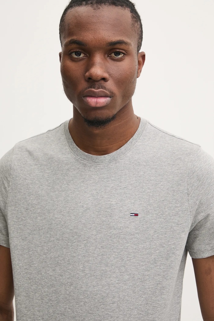 Tommy Jeans t-shirt férfi pamut szürke DM0DM04411