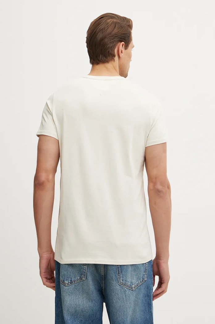 Tommy Jeans tričko pánské bavlněné DM0DM04411 béžová AA00