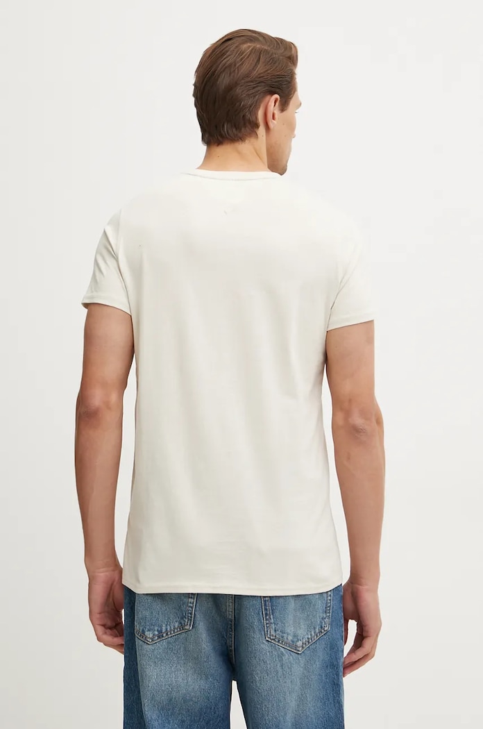 Tommy Jeans tričko pánské bavlněné DM0DM04411 béžová AA00