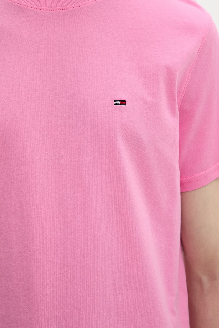 Tommy Jeans t-shirt ανδρικό βαμβακερό DM0DM04411 ροζ