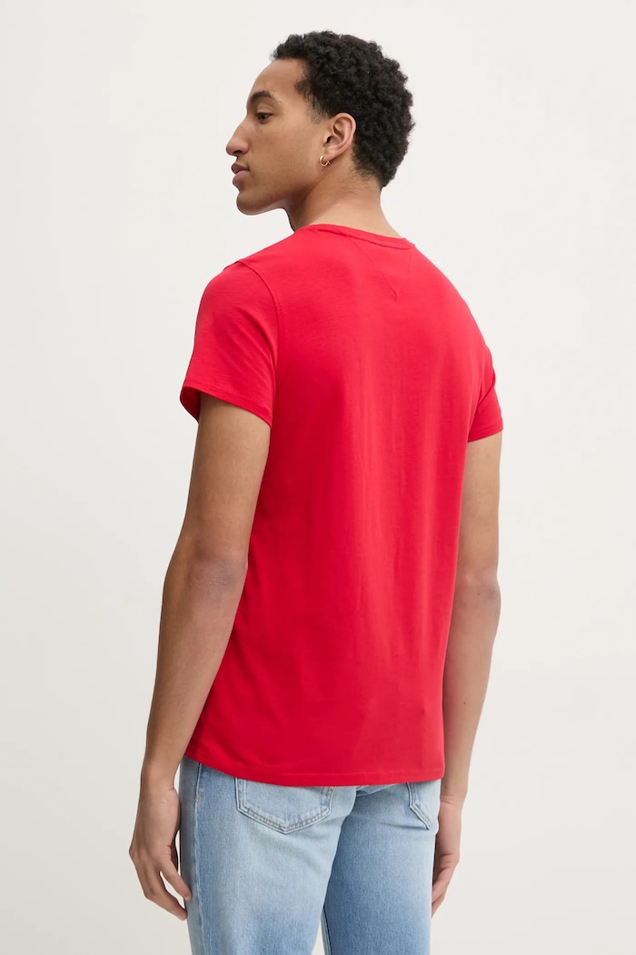 Odzież Tommy Jeans t-shirt męski bawełniany DM0DM04411 czerwony