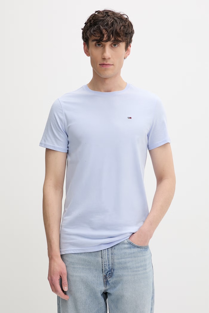 Tommy Jeans T-shirt ανδρικό βαμβακερό μπλε DM0DM04411