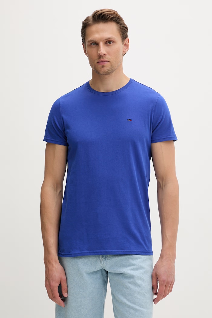 Tommy Jeans tricou bărbătesc de bumbac bleumarin DM0DM04411