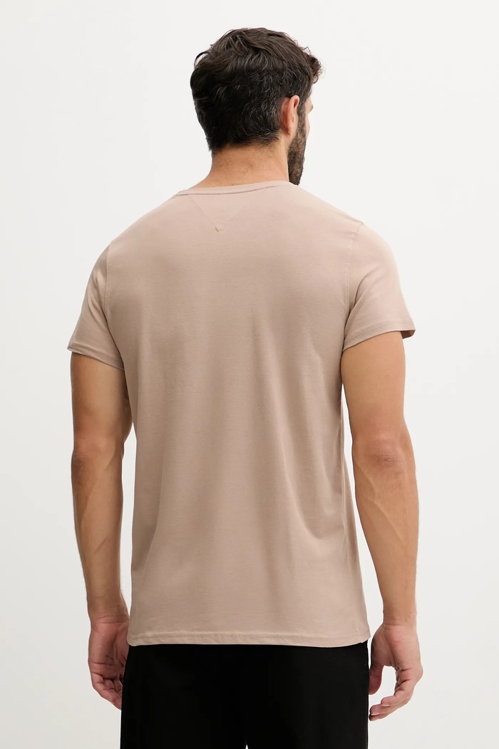 Tommy Jeans tričko pánske bavlnené DM0DM04411 béžová AA00