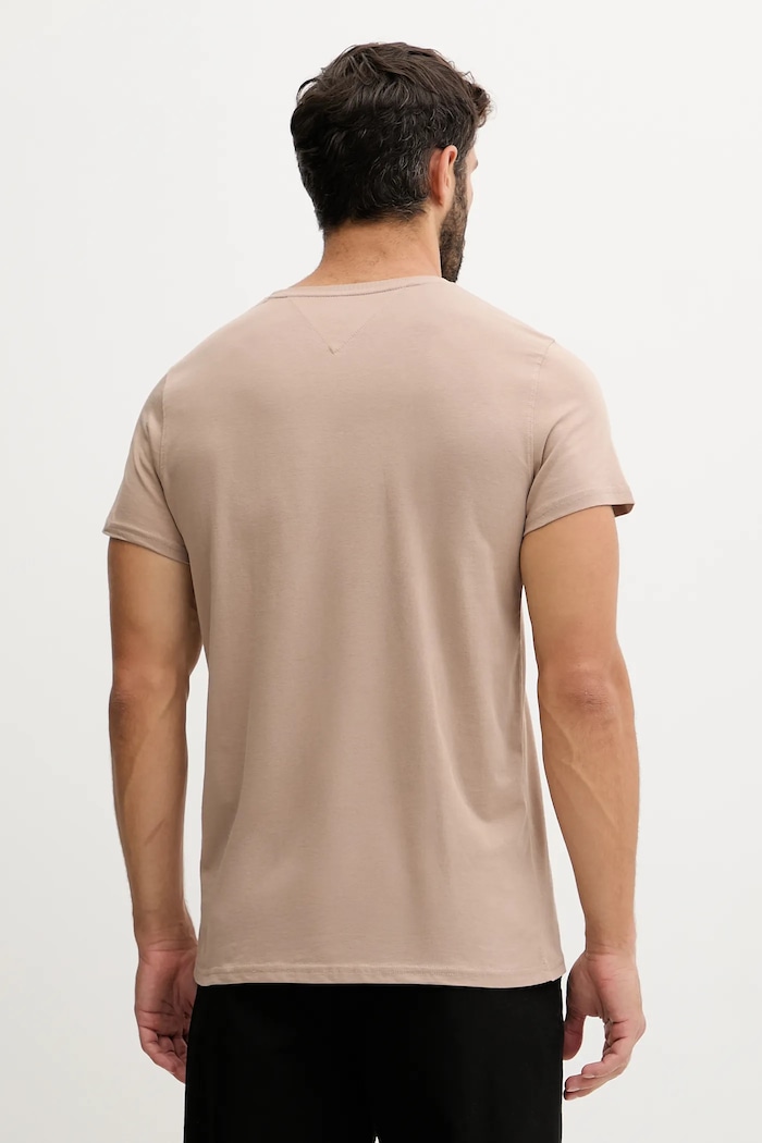 Tommy Jeans tričko pánske bavlnené DM0DM04411 béžová AA00