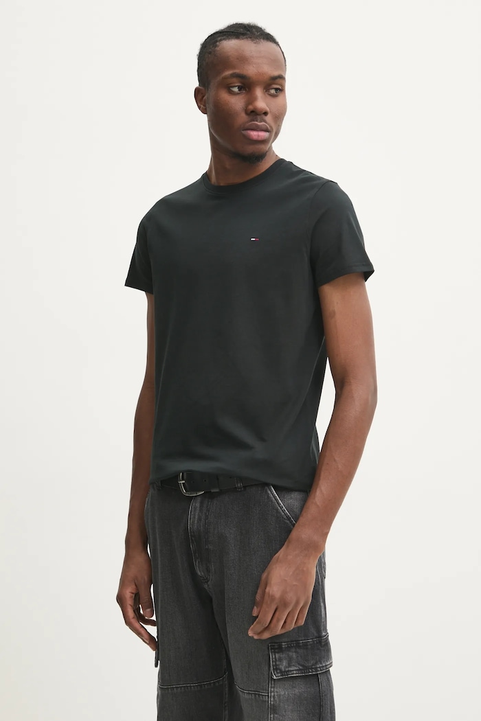 Tommy Jeans tričko pánske bavlnené čierna DM0DM04411