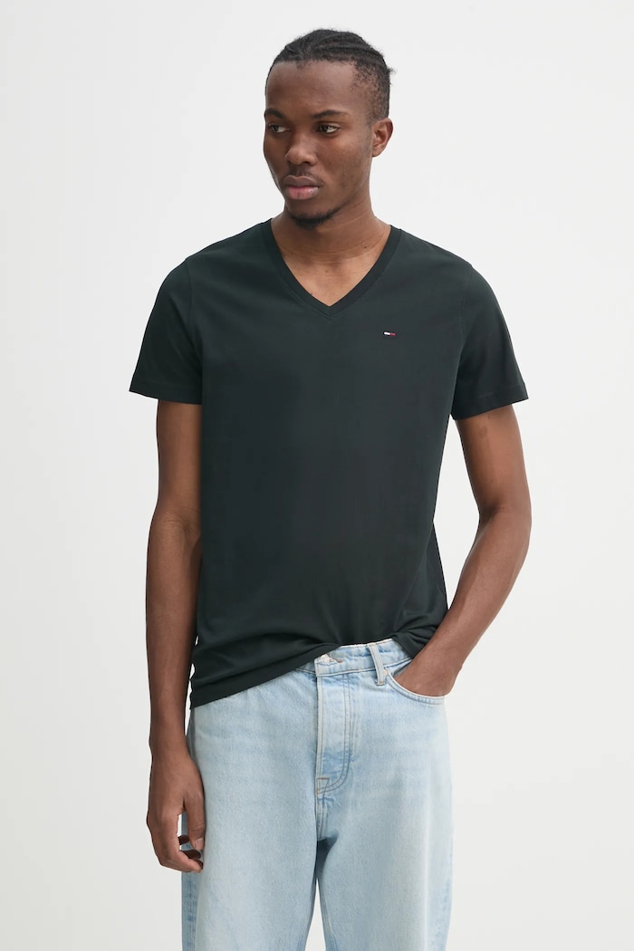 Tommy Jeans - Majica bez uzorka crna DM0DM04410