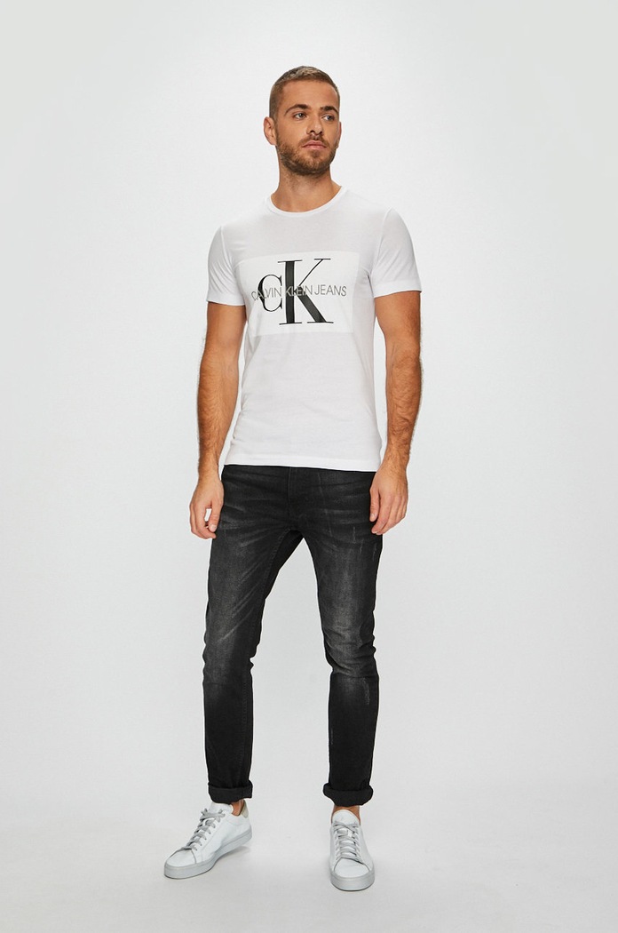 Calvin Klein Jeans Pánske tričko J30J307842 biela AA00