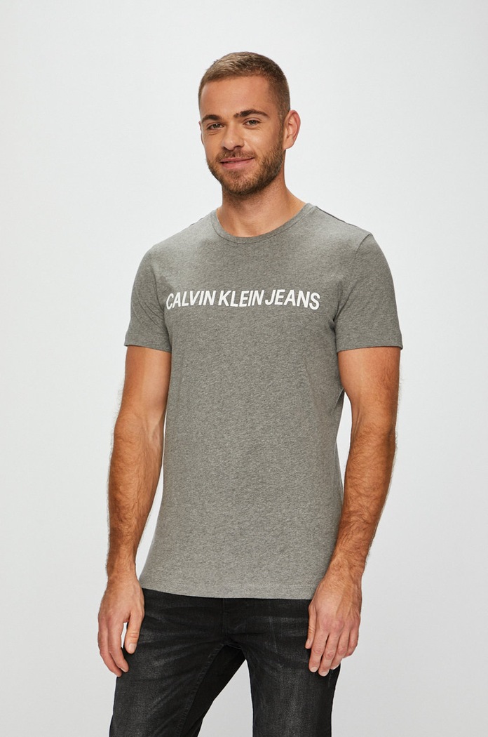 Tričko Calvin Klein Jeans šedá J30J307855