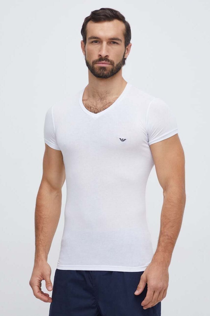 Emporio Armani - T-shirt sima fehér 110810.CC729