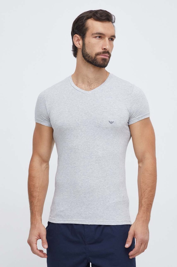 Emporio Armani - Tričko slim šedá 110810.CC729