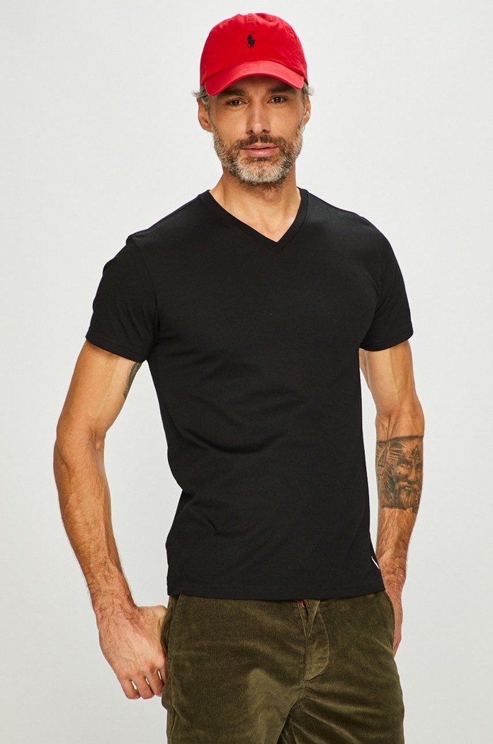Tričko Polo Ralph Lauren (2-pack) hladký černá 714513433001