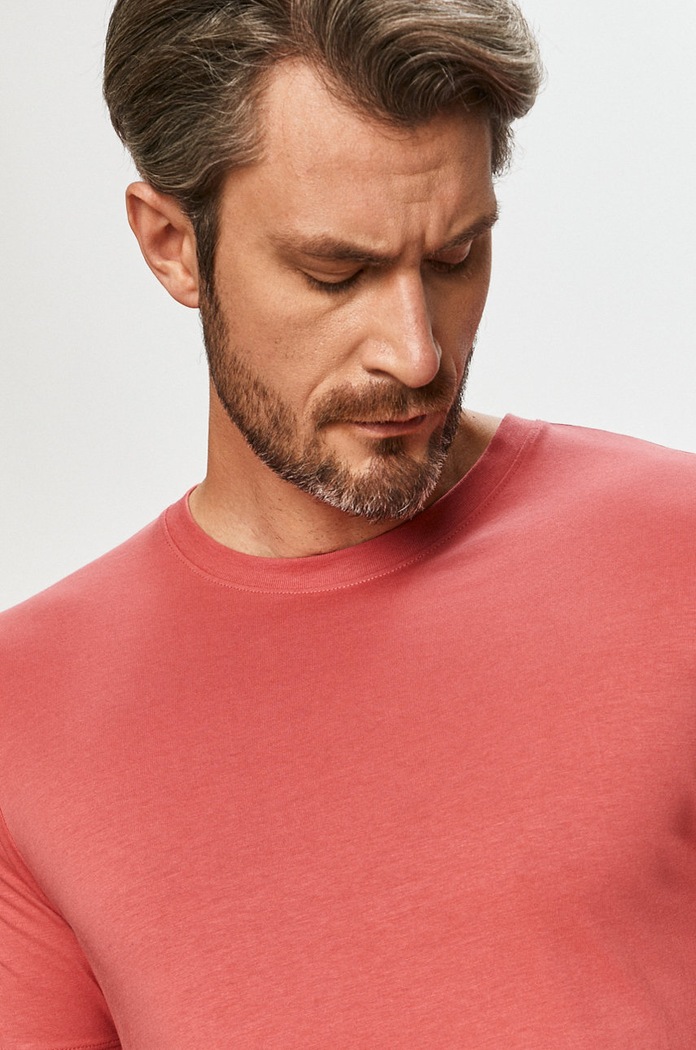 Jack & Jones - T-shirt różowy 12156101