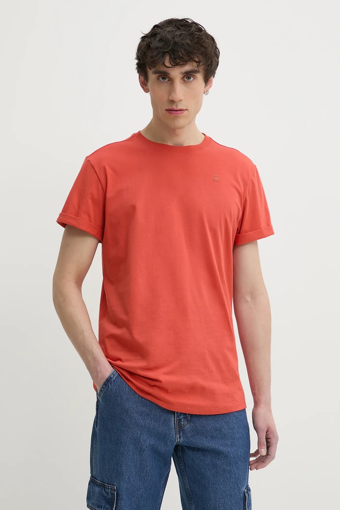 G-Star basic tričko pánské bavlněné Lash oranžová D16396.B353