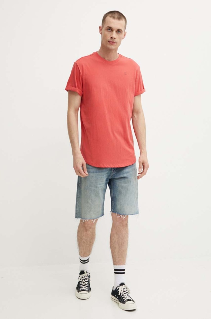 G-Star Basic tričko pánske bavlnené Lash D16396.B353 červená AA00