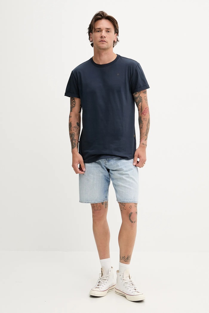 G-Star basic tričko pánské bavlněné Lash D16396.B353 námořnická modř AA00
