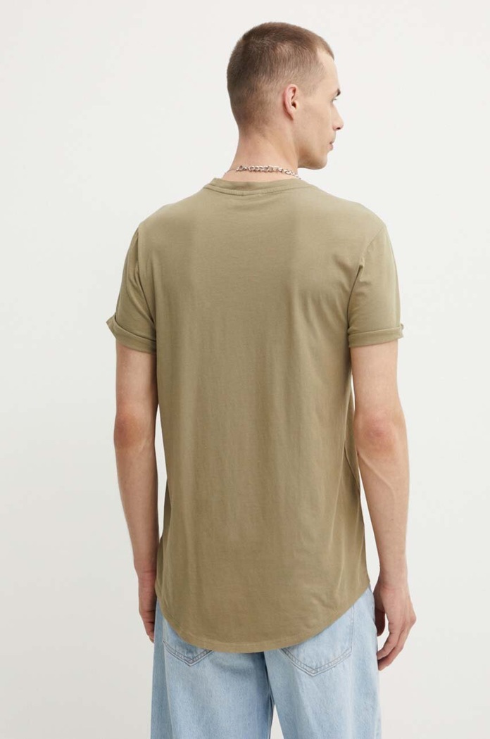 Odzież G-Star T-shirt basic męski bawełniany Lash D16396.B353 zielony