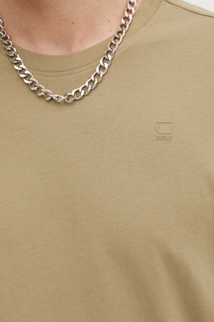 G-Star T-shirt basic męski bawełniany Lash D16396.B353 zielony