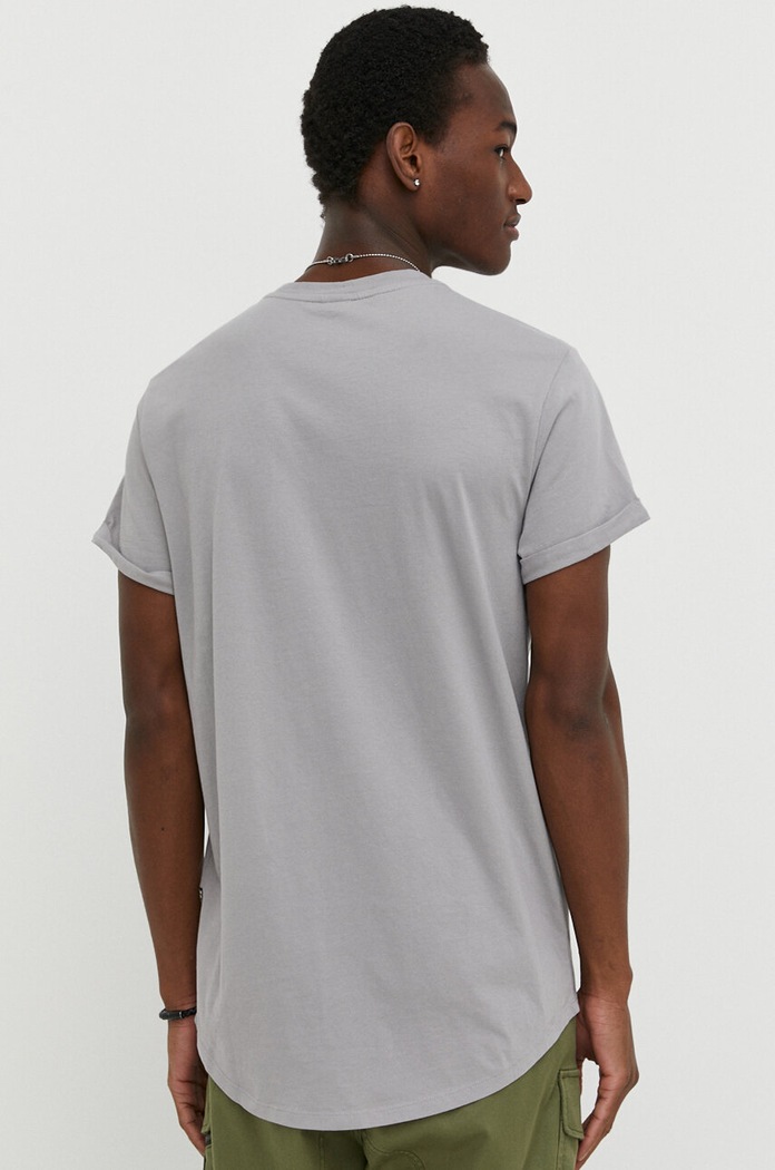 Odzież G-Star T-shirt basic męski bawełniany Lash D16396.B353 szary