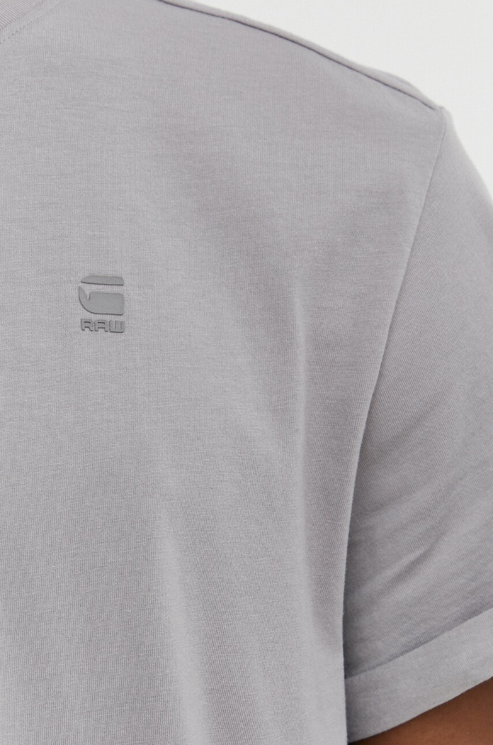 G-Star T-shirt basic męski bawełniany Lash D16396.B353 szary