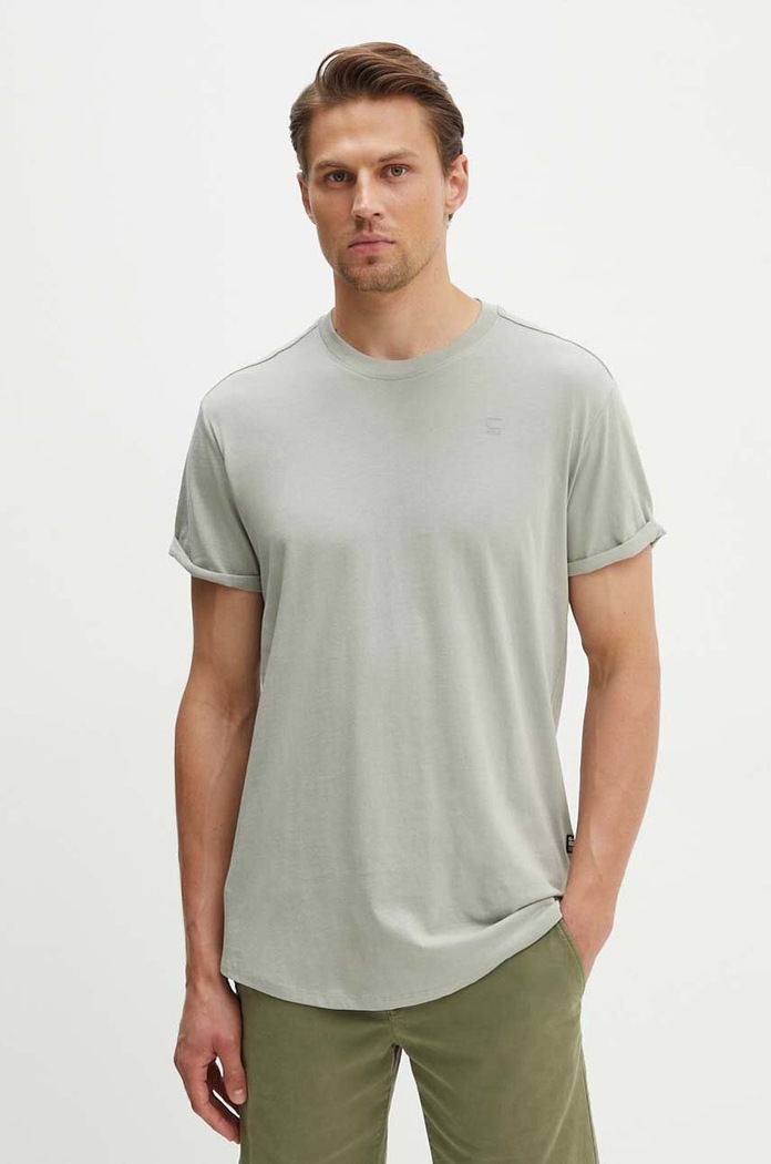 G-Star T-shirt basic męski bawełniany Lash bawełna szary D16396.B353