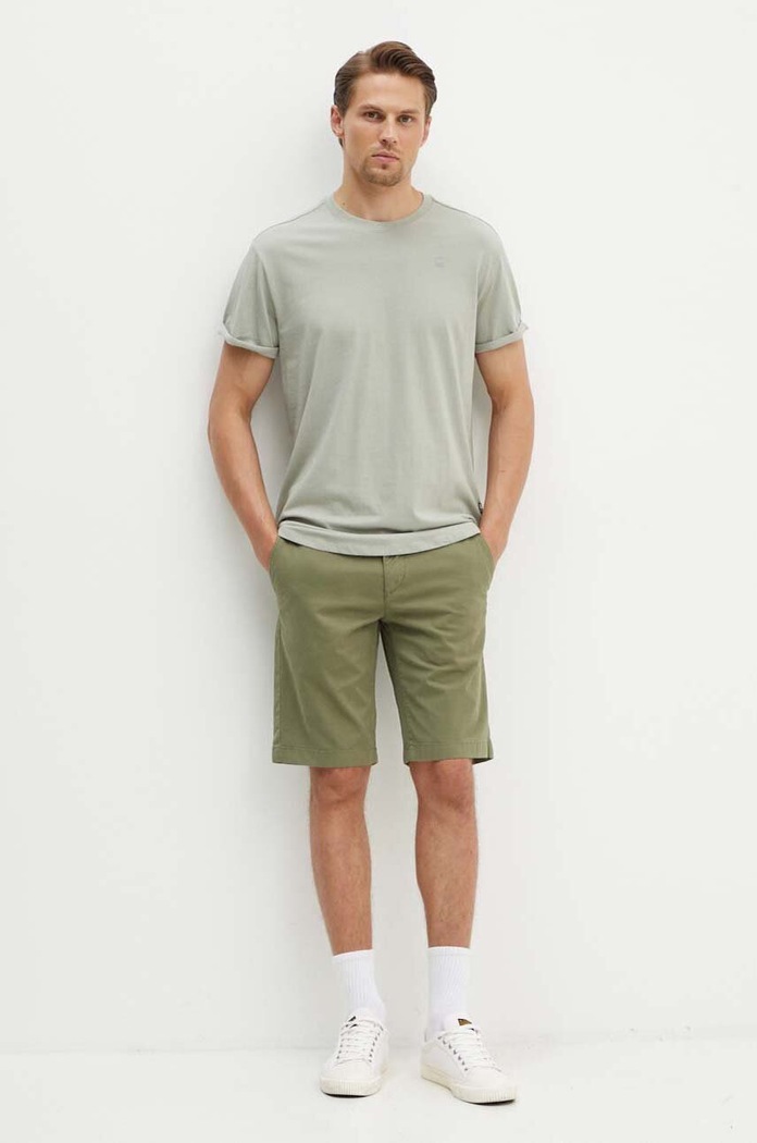 G-Star T-shirt basic męski bawełniany Lash D16396.B353 szary AA00