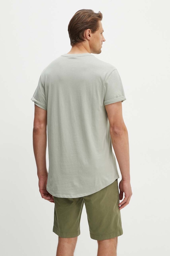 Odzież G-Star T-shirt basic męski bawełniany Lash D16396.B353 szary