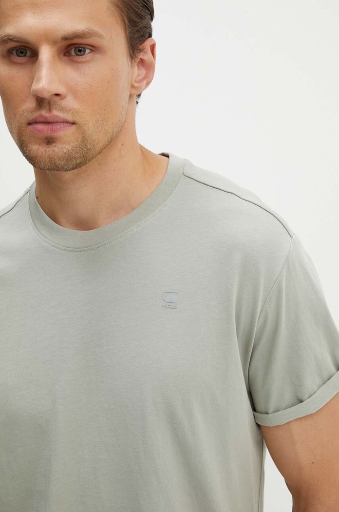 G-Star T-shirt basic męski bawełniany Lash szary D16396.B353