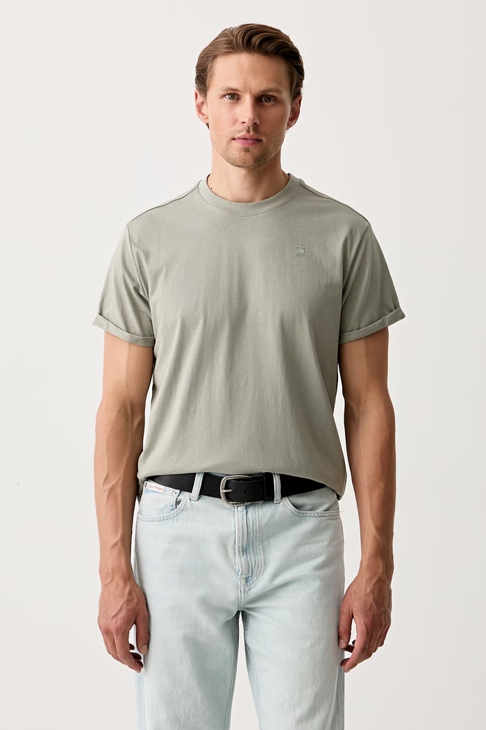 G-Star basic tričko pánske bavlnené Lash zelená D16396.B353