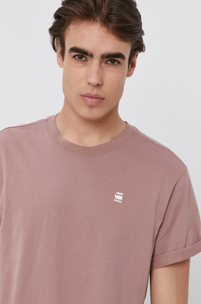 G-Star basic tričko pánské bavlněné Lash růžová D16396.B353