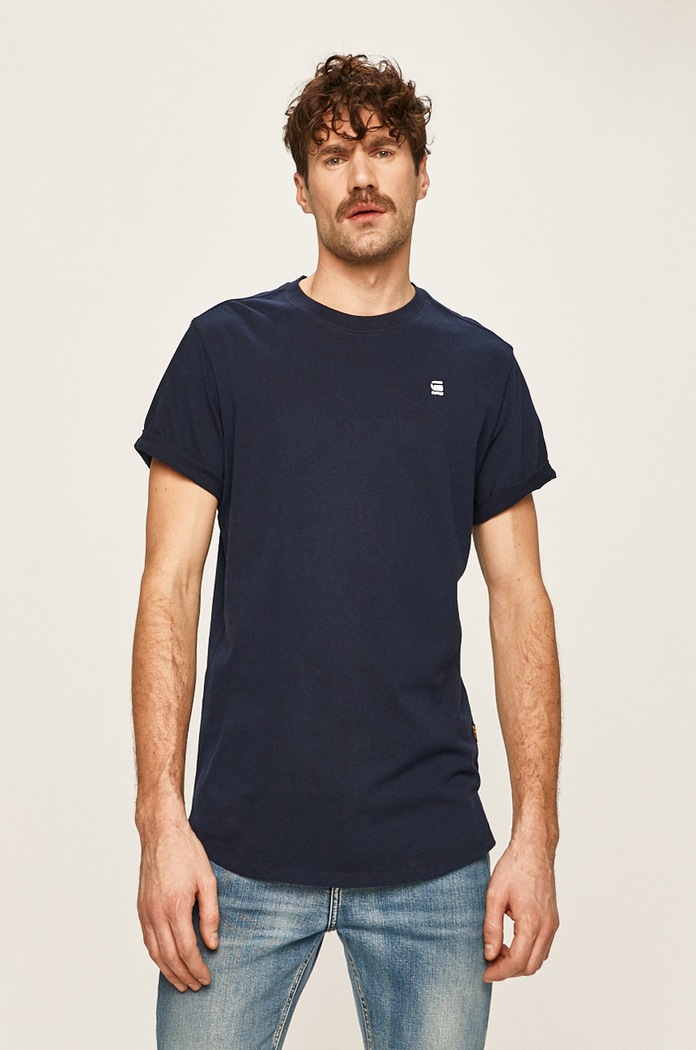 G-Star basic tričko pánské bavlněné Lash hladký námořnická modř D16396.B353