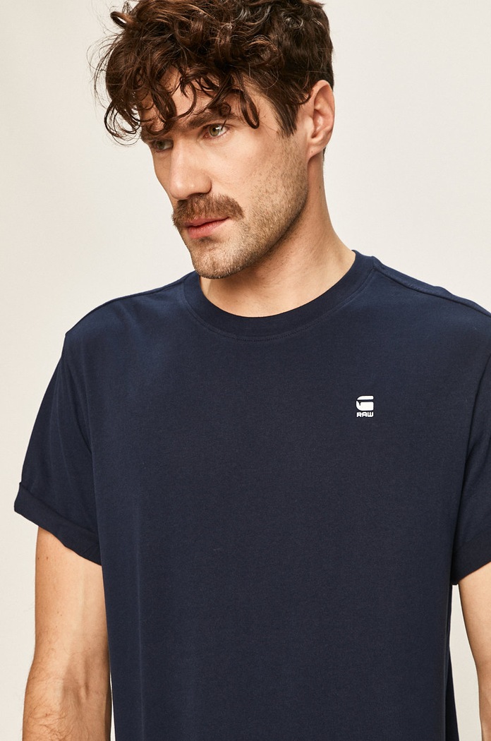 G-Star basic tričko pánské bavlněné Lash námořnická modř D16396.B353