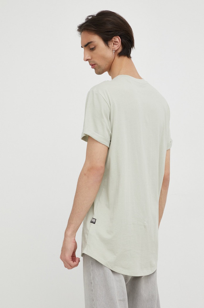 Odzież G-Star T-shirt basic męski bawełniany Lash D16396.B353 zielony