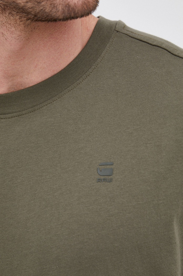G-Star T-shirt basic męski bawełniany Lash D16396.B353 zielony