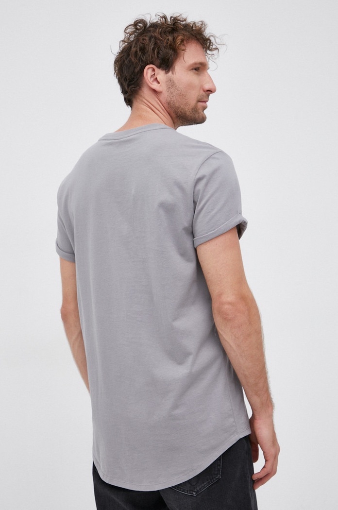 Oblečení G-Star basic tričko pánské bavlněné Lash D16396.B353 šedá