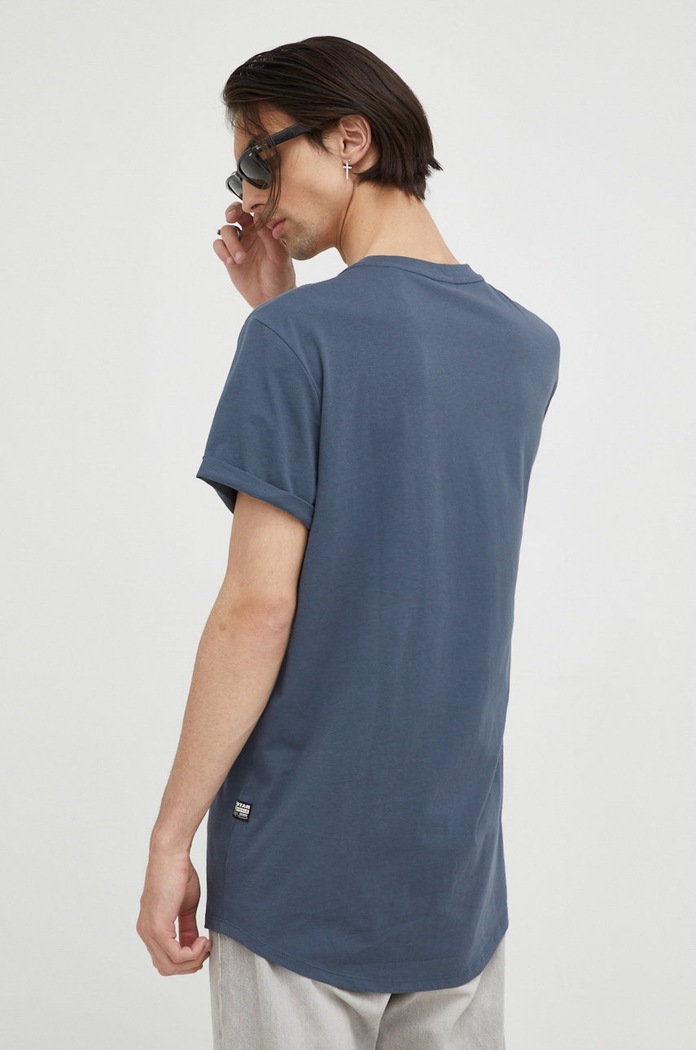 Odzież G-Star T-shirt basic męski bawełniany Lash D16396.B353 szary