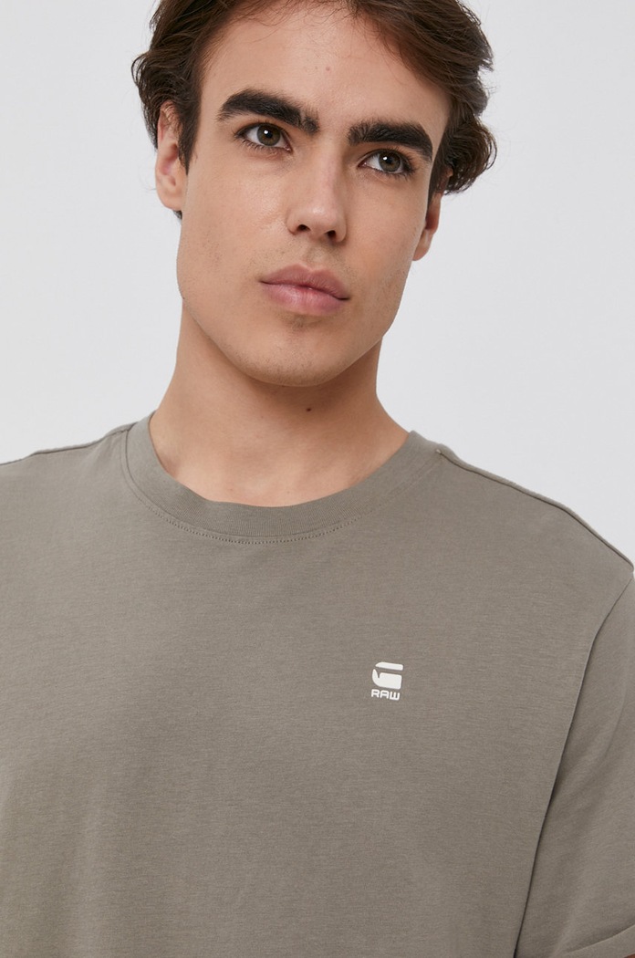 G-Star basic tričko pánské bavlněné Lash zelená D16396.B353