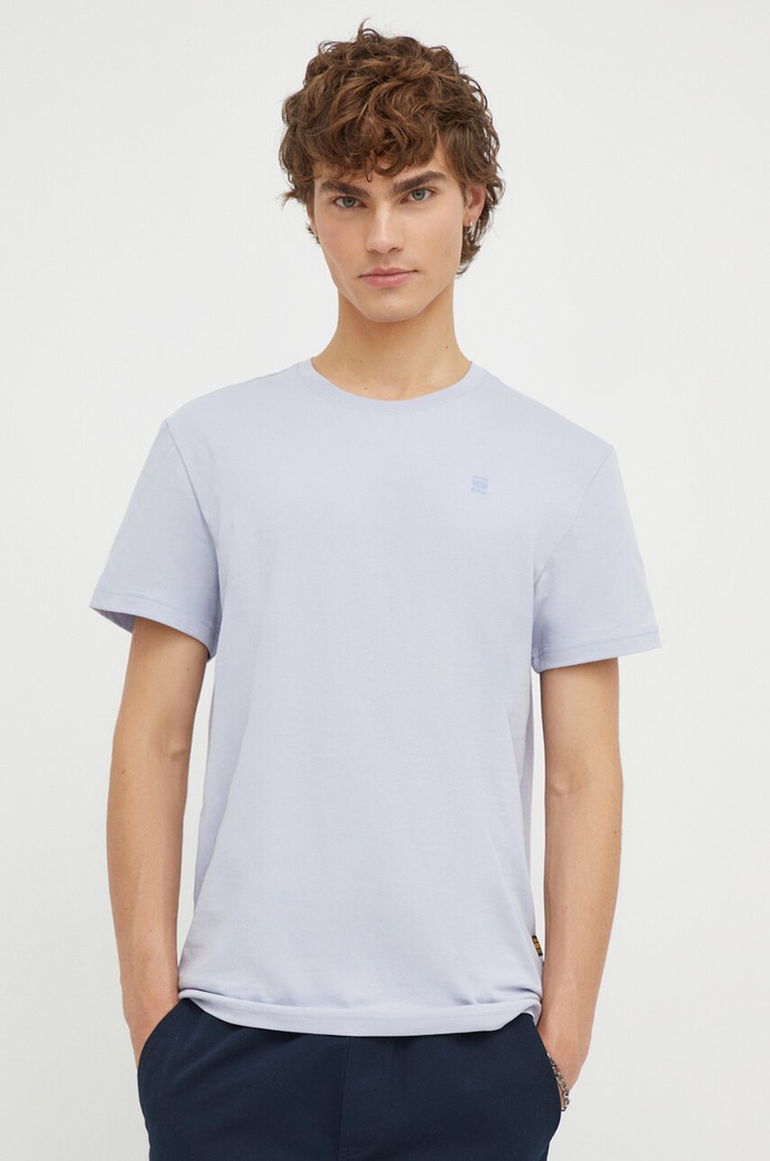 G-Star T-shirt męski bawełniany Base-s fioletowy D16411.336