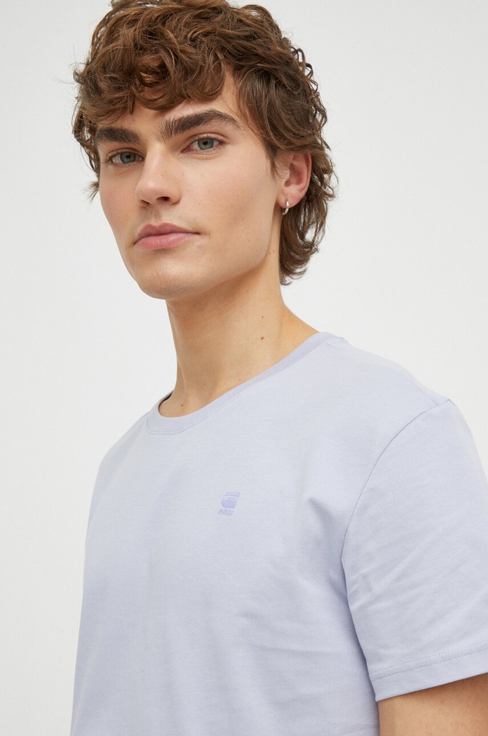 G-Star T-shirt męski bawełniany Base-s fioletowy D16411.336