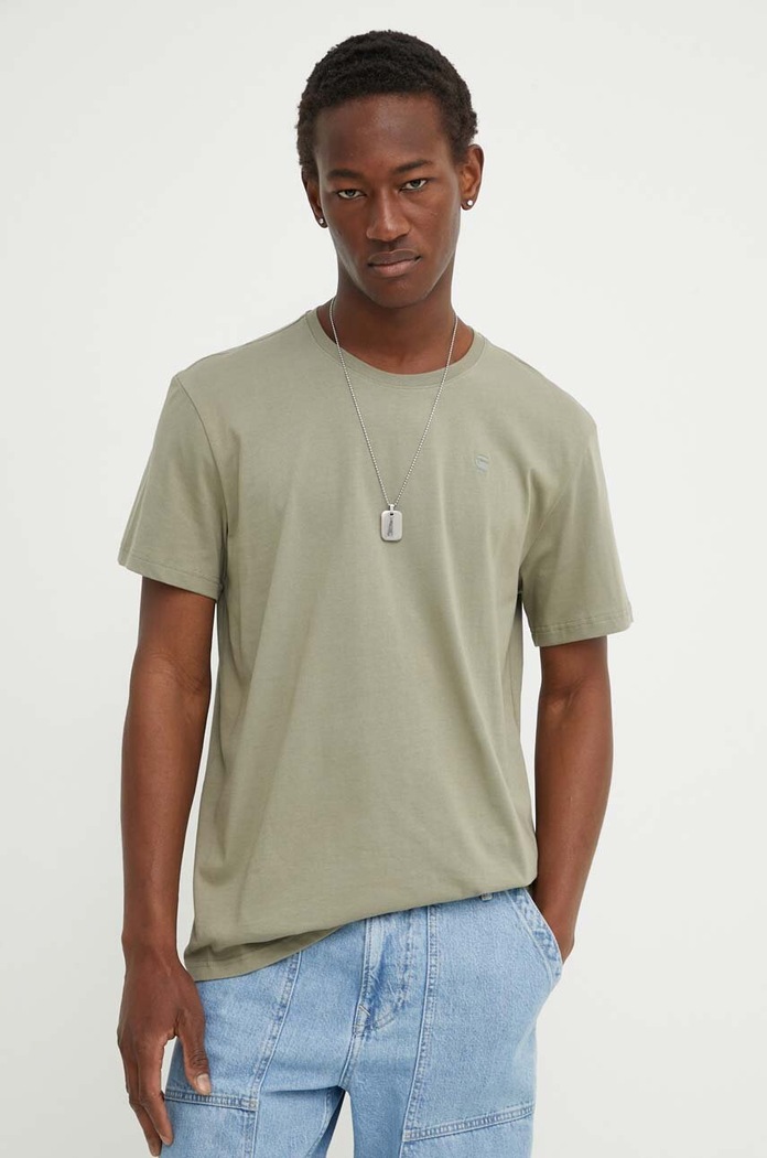 G-Star T-shirt męski bawełniany Base-s zielony D16411.336