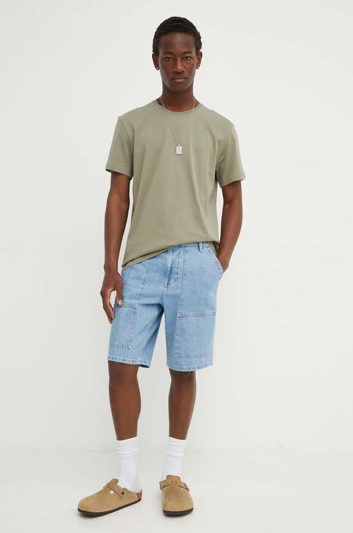 G-Star T-shirt męski bawełniany Base-s D16411.336 zielony AA00