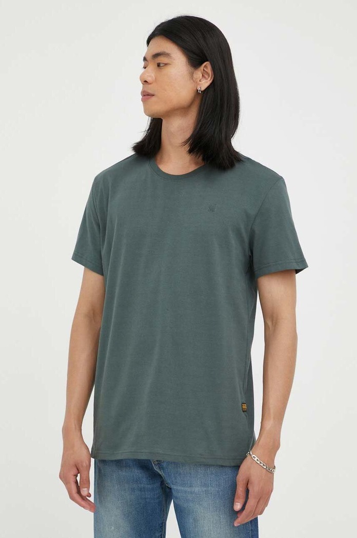 G-Star T-shirt męski bawełniany Base-s zielony D16411.336