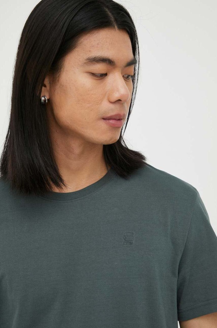 G-Star T-shirt męski bawełniany Base-s zielony D16411.336