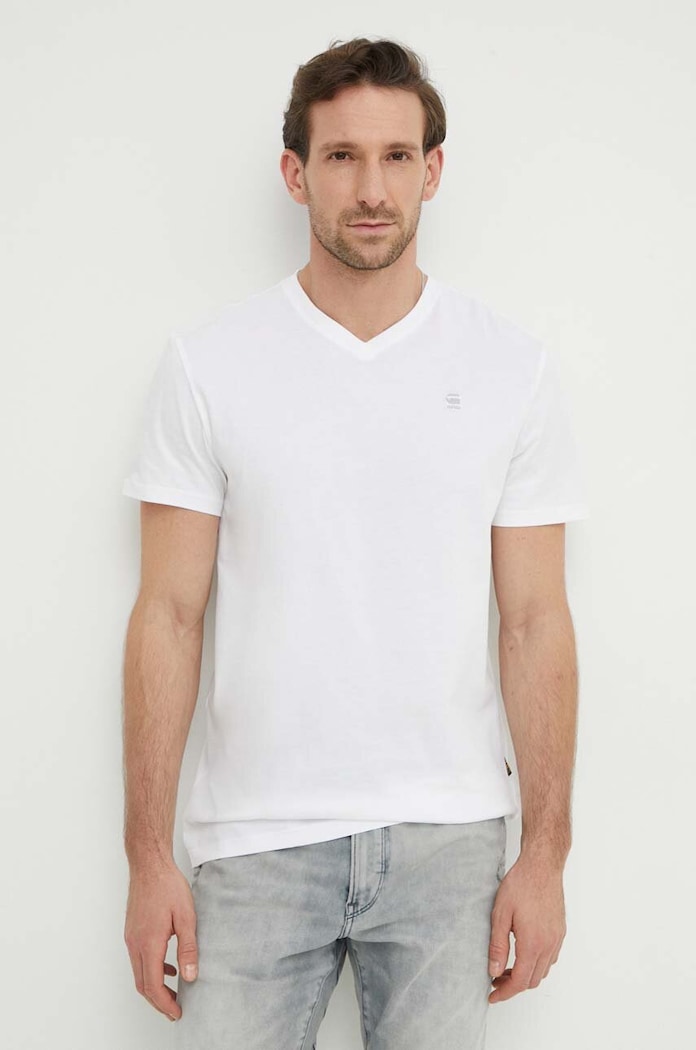 G-Star tricou pentru bărbați din bumbac uni alb D16412.336