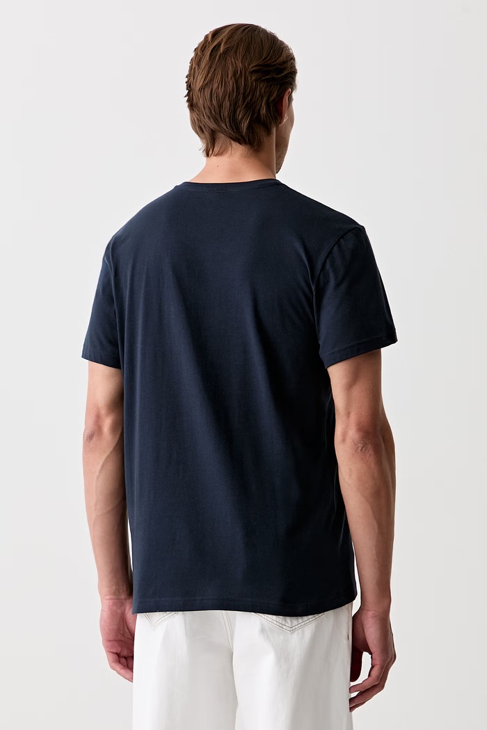 Ρούχα G-Star t-shirt ανδρικό βαμβακερό D16412.336 σκούρο μπλε