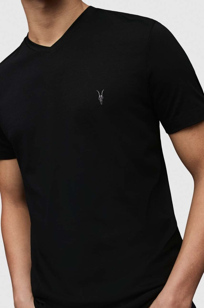 AllSaints - Tričko Tonic V-neck MD001M černá AA00