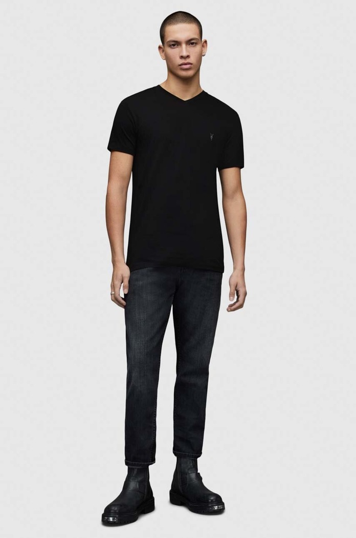 AllSaints - Tričko Tonic V-neck černá MD001M