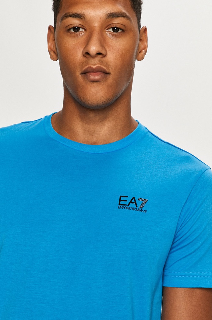 EA7 Emporio Armani t-shirt bawełniany 8NPT51.PJM9Z niebieski 8NPT51.PJM9Z