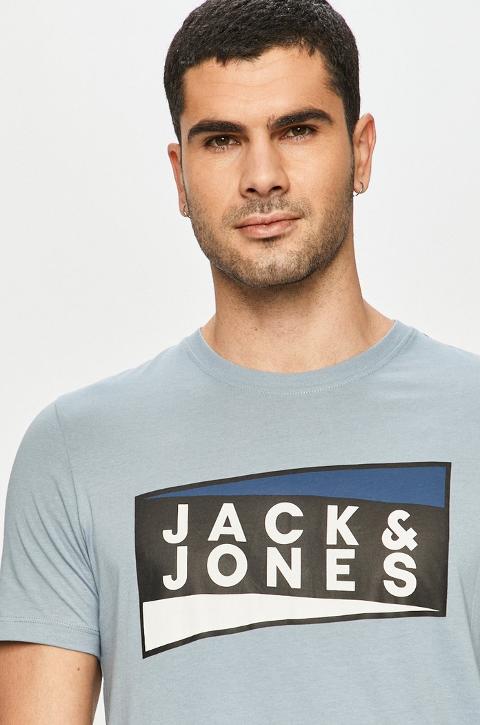 Jack & Jones - T-shirt nadruk fioletowy 12172246
